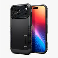 Case Spigen para iPhone 17 Pro Max Slim Armor con MagSafe, soporte integrado, antigolpes, negro mate
